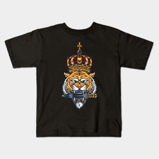 Tiger King Knife In Mouth Kids T-Shirt